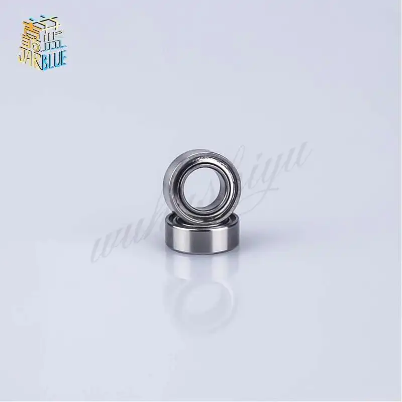 Roulement de moteur MR85 ZZ W3 5x8x3mm ABEC3 vue de face, joints noirs et bille métallique.