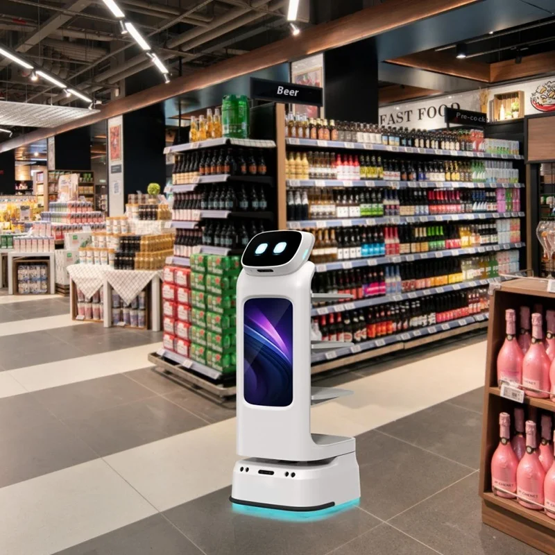 Robot intelligente per la consegna di cibo per hotel e ristoranti Servizio di benvenuto pubblicitario con dialogo vocale - immagine 3