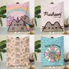 Hot Cute Funny P-Pusheens Cat Printed Blanket Picnic Blankets Warm Blanket Soft and Comfortable Blanket Home Travel Birthday 1