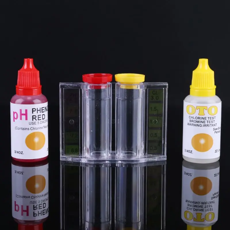 Professional Swimming Pool Special Test Kit PH Liquid Inspection Quality Box Water Component Test Water Chlorine Drop Shipping