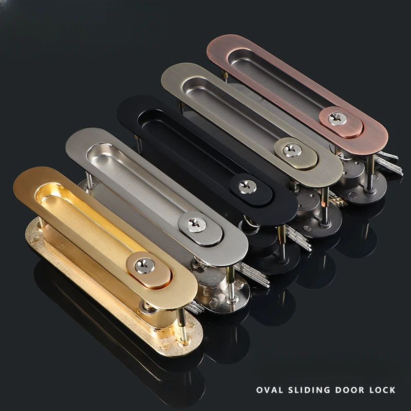 Sliding Door Sliding Door Lock Safety Lock Barn Cabinet Embedded Hardware Suit Wood Handle Interior Furniturelock