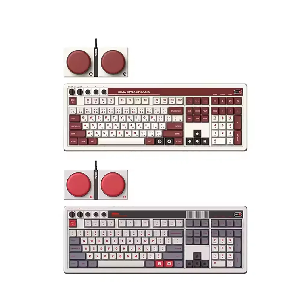 8BitDo Retro 108 Mechanical Keyboard With Integrated Numpad BT 2.4G Wireless Gaming Keyboard for PC Windows / Android