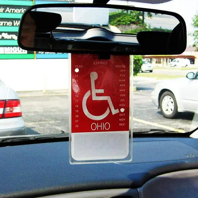 Porte-carte de stationnement transparent pour handicap de voiture,  porte-rétroviseur, porte-aide au stationnement de garage, accessoires pour  handicapés - AliExpress