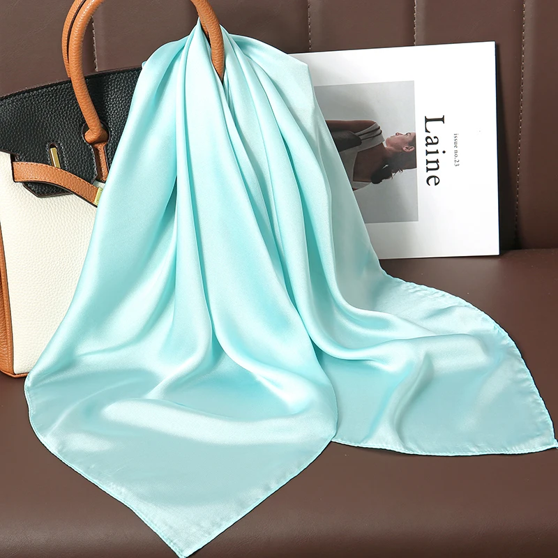 Luxury Silk Square Scarf - 21 Colors 70cm Neck Tie Shawl Womens Hair Bandana  Headscarf