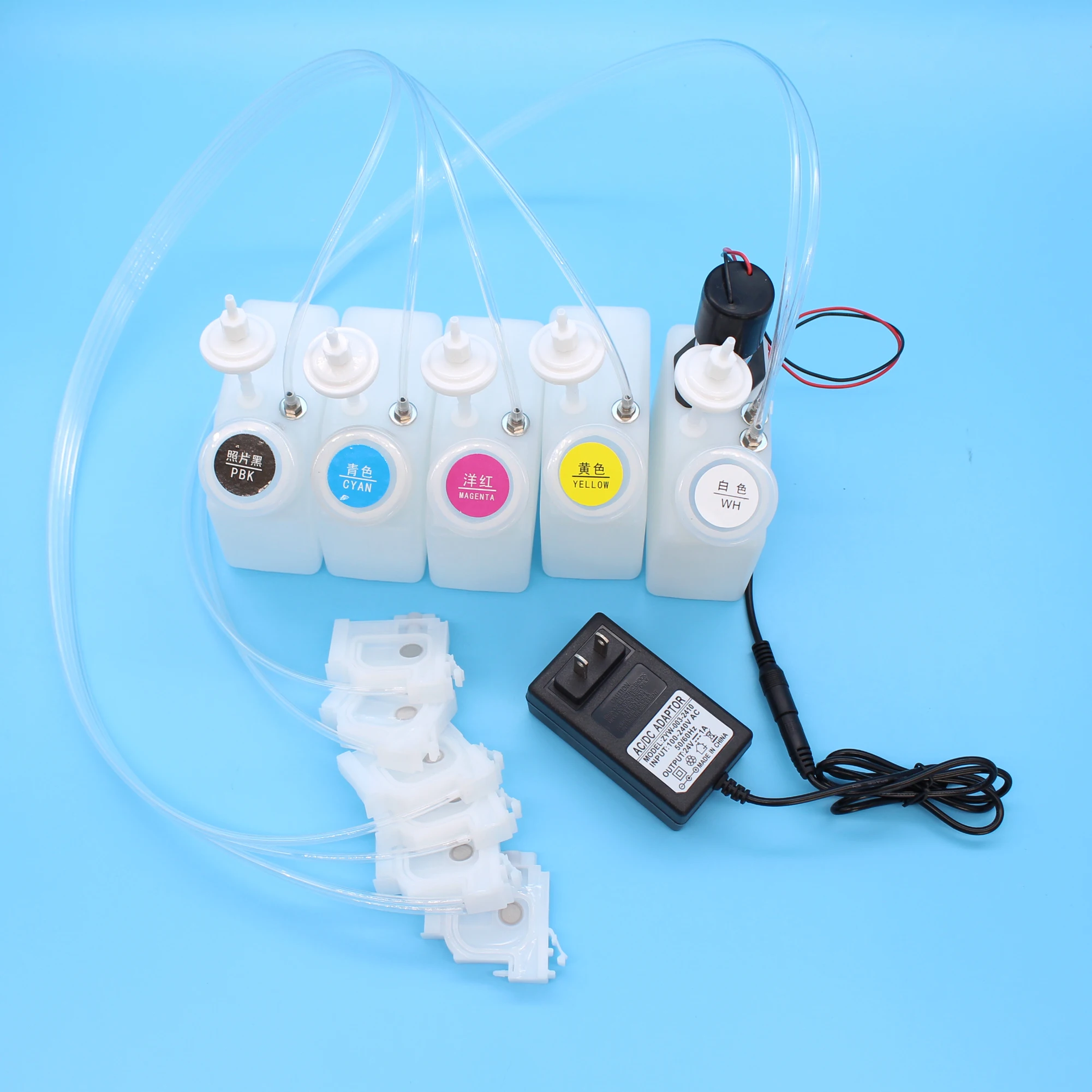

250ML DTF CISS For Epson L1800 L800 L805 DTF White Ink Tank With Stirrer Mixer Printer Modify Tank Continuous Ink Supply System