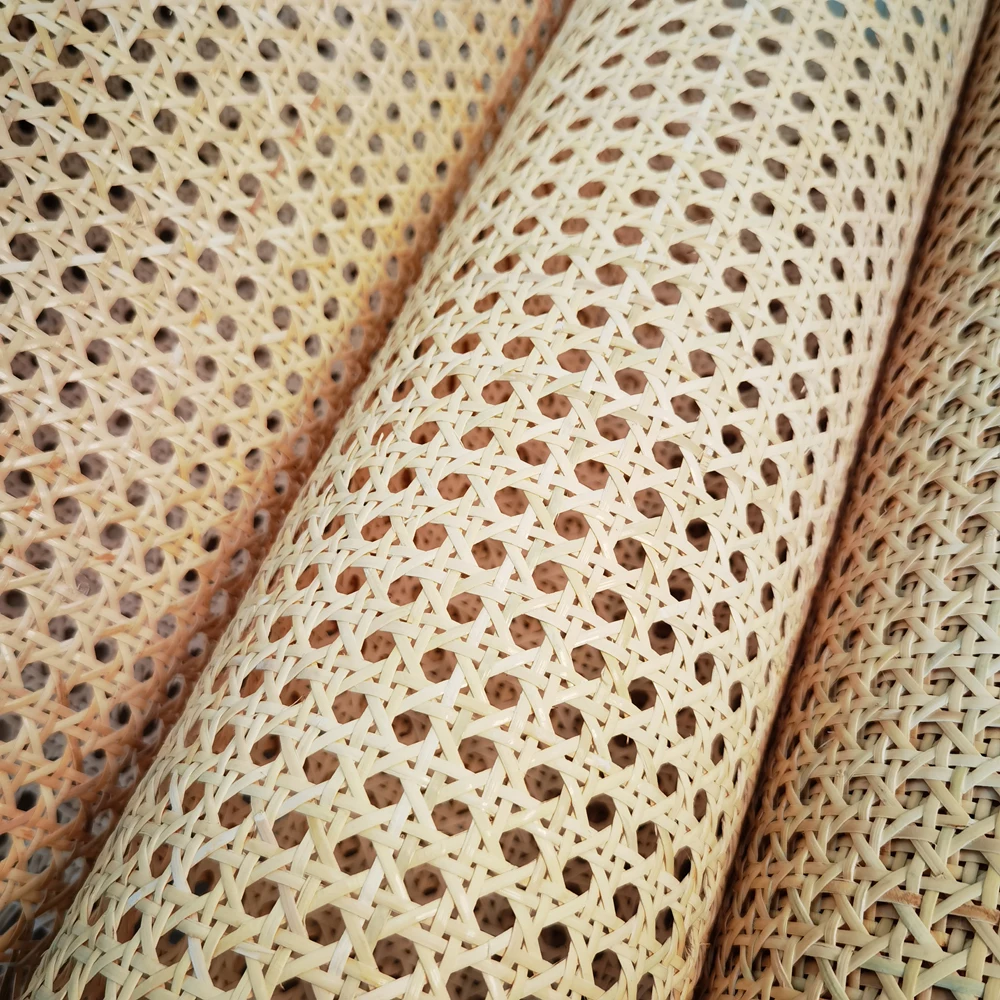 Hexagonal Natural Rattan Fabric Material DIY Handcraft Rattan Weaving Table and Chair Storage Box Supplies
