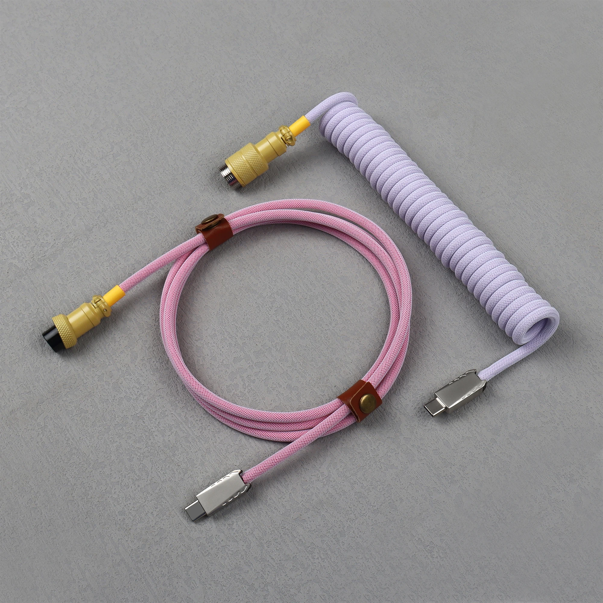 Cabo enrolado Lano-Type-C para Type-C, conector piloto