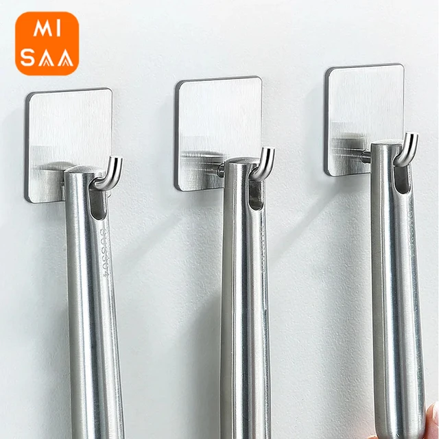 Self Adhesive Hooks Stainless Steel Wall Hooks For Hanging Wall Key Holder  Wall Hanger Towel Holder Coat Hook Bag Fine Hanger - AliExpress