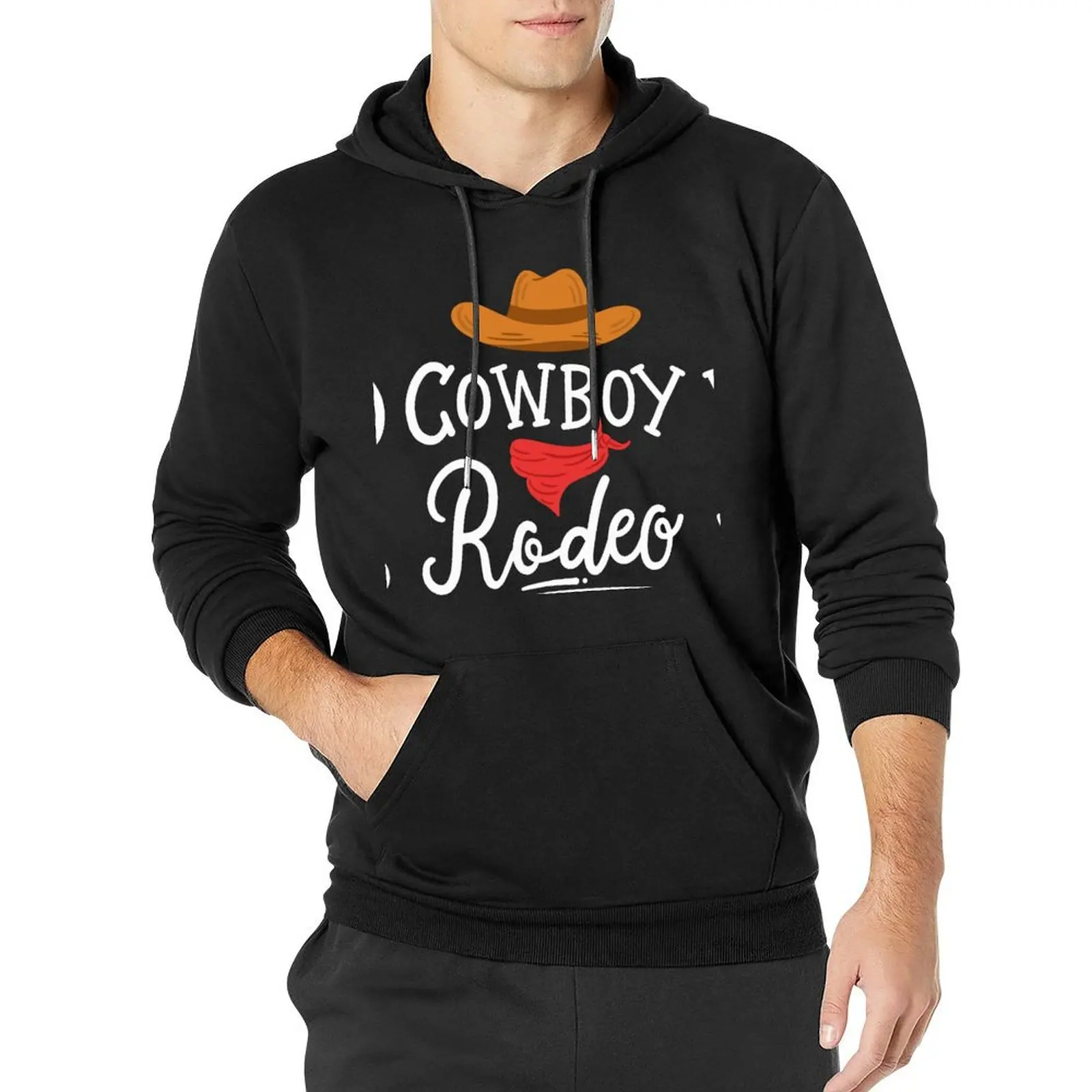 

Cowboy Rodeo Western Essentials Hoodies Autumn White Letter Print Streetwear Sweatshirts Unisex Trendy Oversized Pullover Hoodie