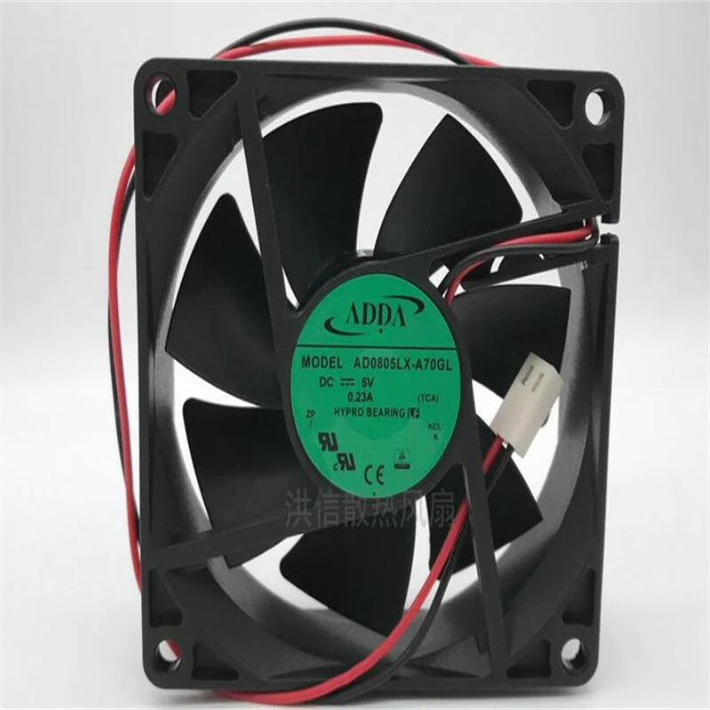 

Двухпроводный охлаждающий вентилятор ADDA AD0805LX-A70GL 5V 0.23A 8CM 8025