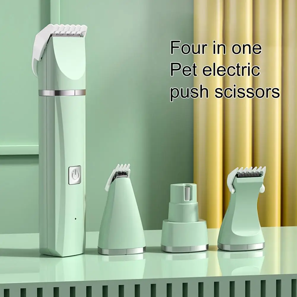 1 Set Cat Hair Trimmer Quiet Cordless Dog Shaver Clipper 4-in-1 Electric Pet Grooming Kit with 4 Blade for Long Hair Pets