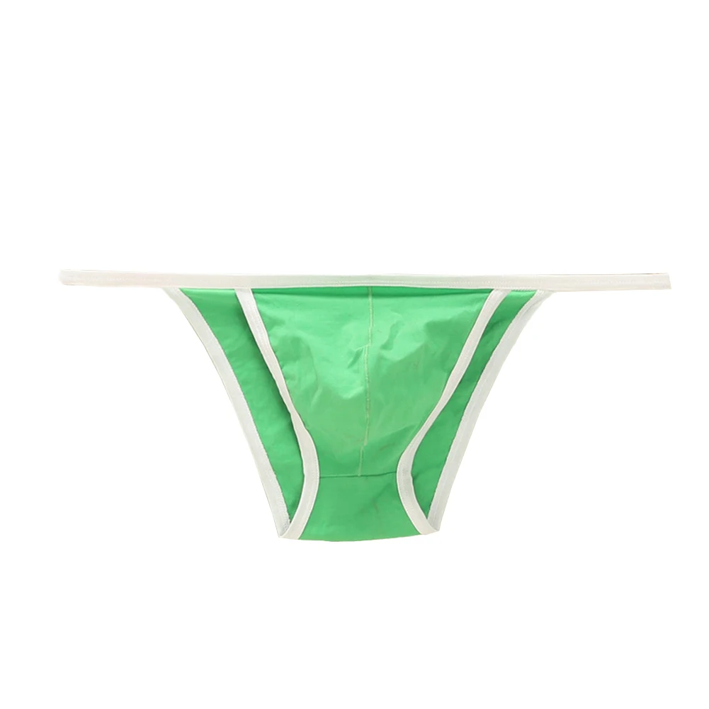 

Men Sexy Tanga G-String Bikini Contoured Pouch Briefs Cotton Blend Solid Color Man Panties Thong Shorts 1pc