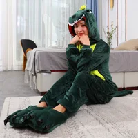 Kigurumi Green Dinosaur Cartoon Pajamas Onesies Women Men Animal Pyjamas Jumpsuits Christmas Halloween Cosplay Party Costumes - Image 4