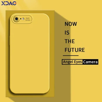 Angel Eyes Liquid Silicone Case for iPhone 7 8 Plus SE 2020 2022 Soft Friendly Lens Protective Shockproof Phone Cover 8Plus 2 3