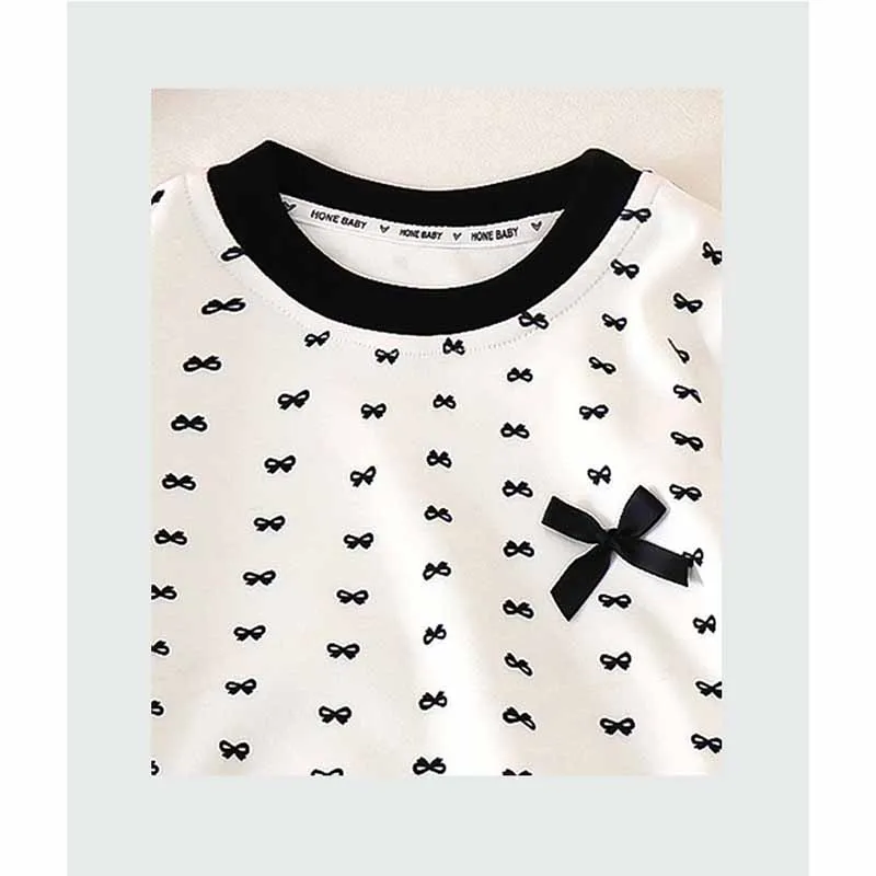 2-teilige Baby-Bluse für Mädchen, Fliege, Kleidung, Frühling, niedliche Oberteile für Kinder, Herbst und Winter, lässiges T-Shirt für Kinder, lockeres Hemd mit Boden – Detail 8