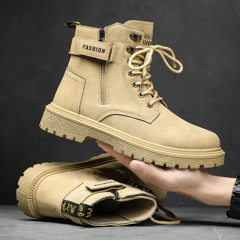 

Camouflag Military Men Boots Lace-Up Outdoor Tooling Ankle Boots Man Platform Shoes Winter Boots Rubber Desert Hiking Shoes