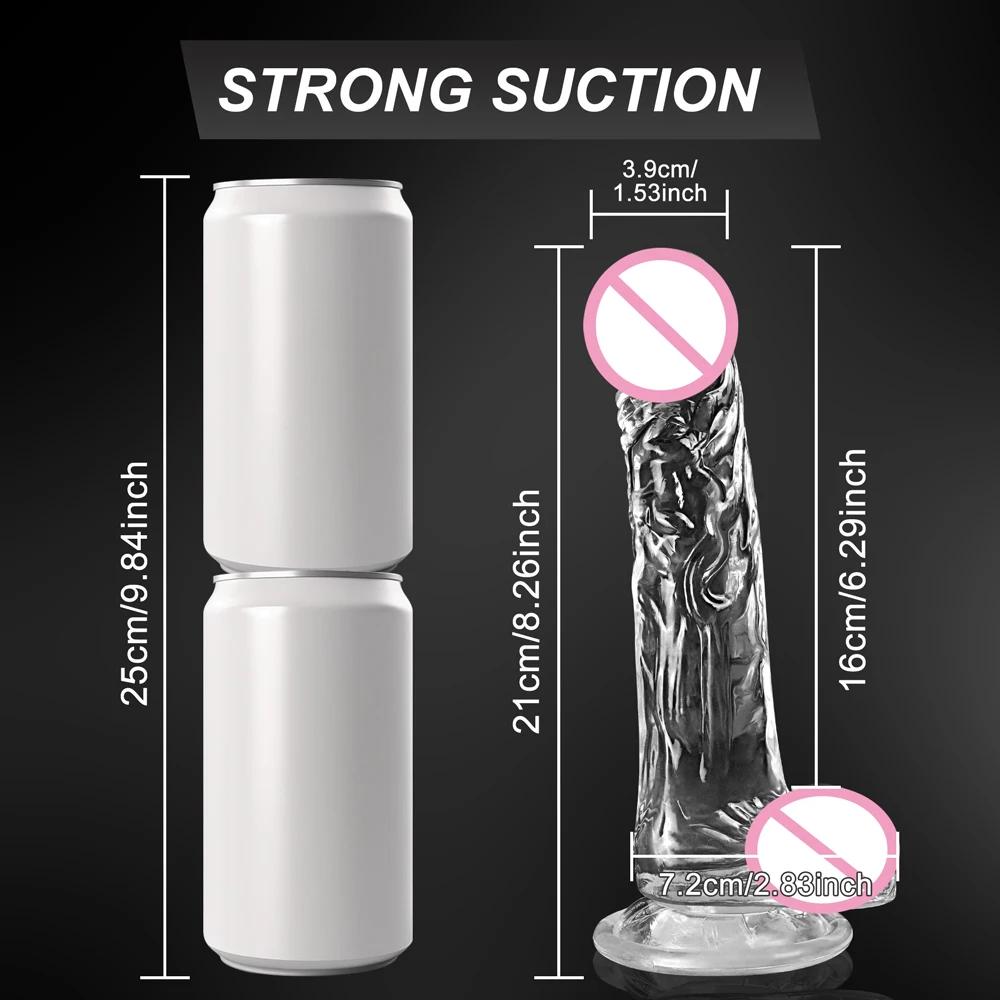 Transparent Realistic Penis Dildo Soft Crystal Jelly Dildos Strong Suction Cup Fake Dick Penis Anal Butt Plug Sex Toys for Women sex toys