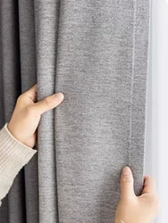 Premium 100% Polyester Blackout Curtains for Hotel and Home Living Rooms (Grey)