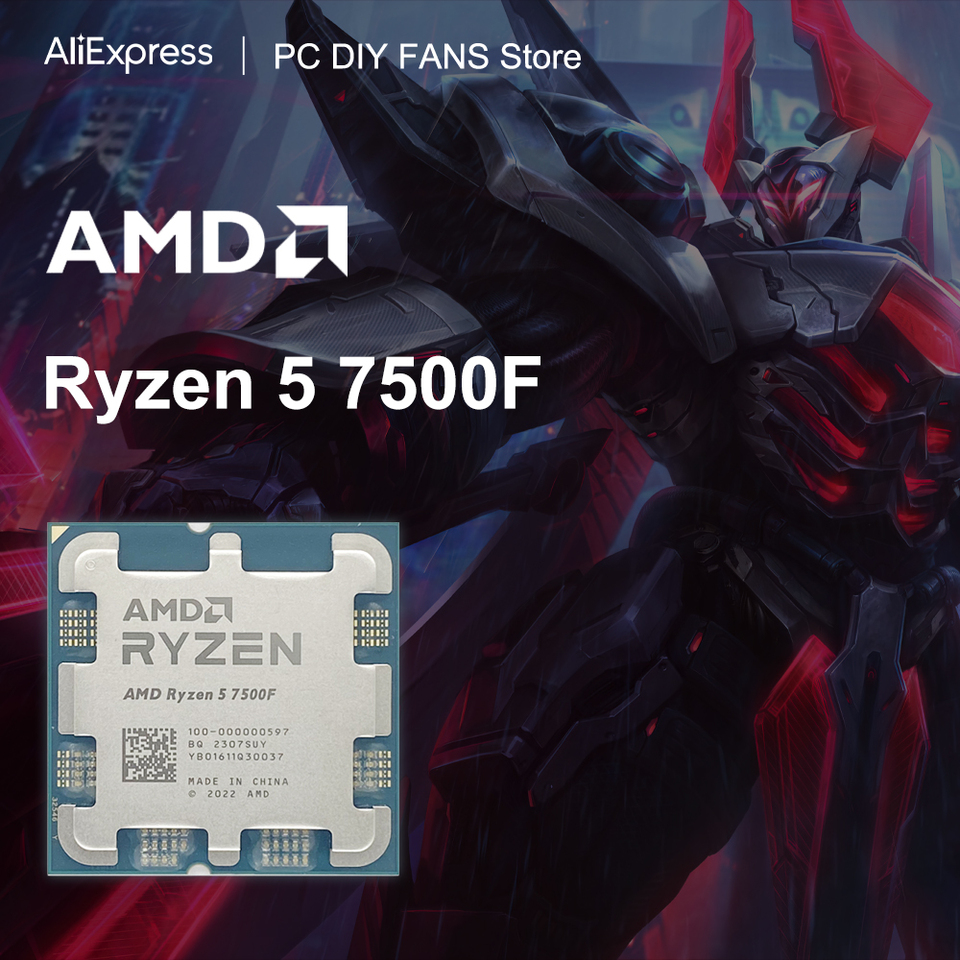 AMD New Ryzen 5 7500F R5 7500F 3.7GHz 6-Core 12-Thread CPU  5NM L3=32M 100-000001015 Socket AM5 Tray  but without cooler