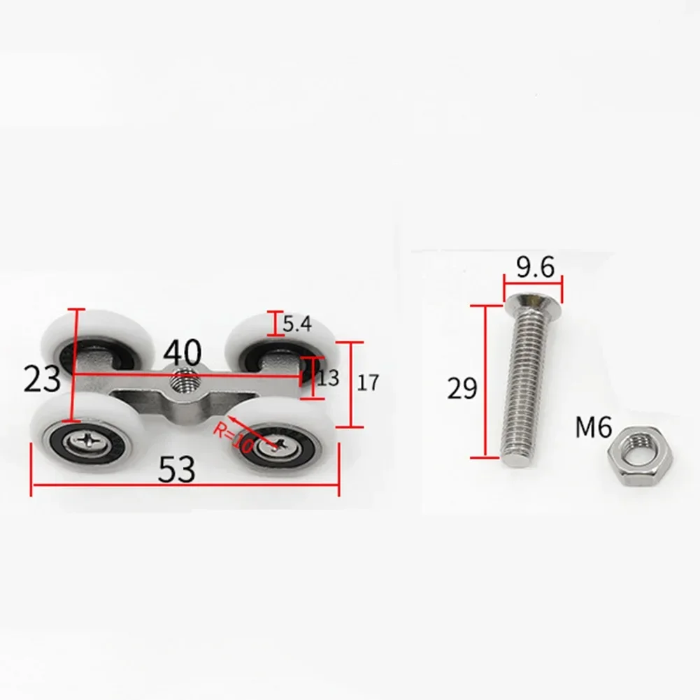 Sliding Door Roller Load Bearing Hanging Wheels Shower Glass Door Roller Bathroom Cabinet Runners Wheels Pulleys Home Hardware