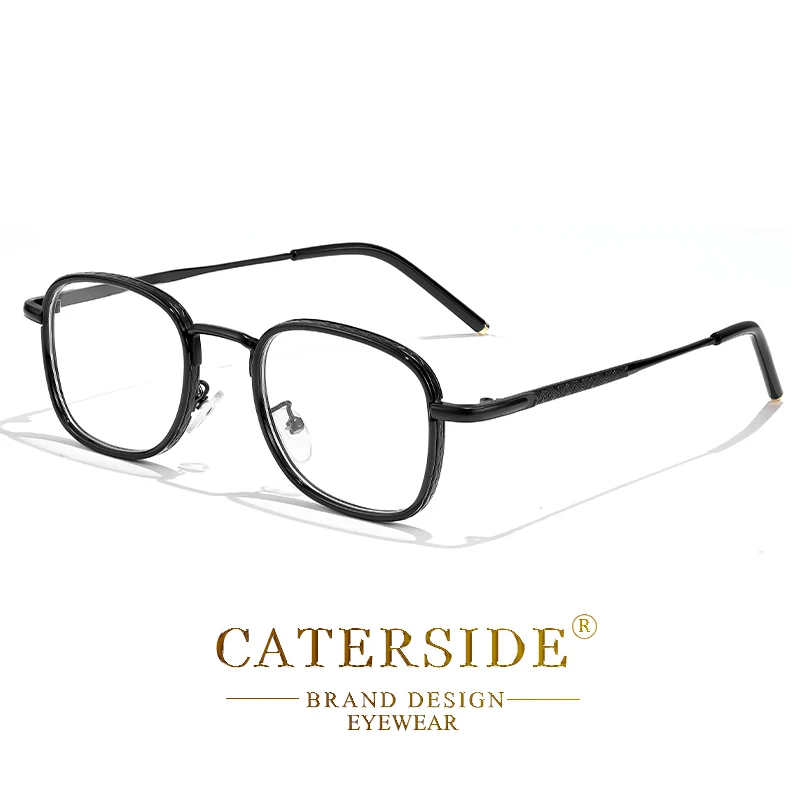 CATERSIDE Retro Herren Anti-Blaulicht-Brille Metallrahmen Hochwertige Vintage Computer-Lesebrille Damen Alltagsbrille – Detail 9