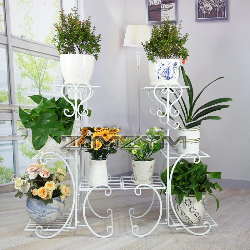 4/5 Layer Floor Iron Balcony Flower Rack Indoor Flower Rack Living Room Floor To Pot