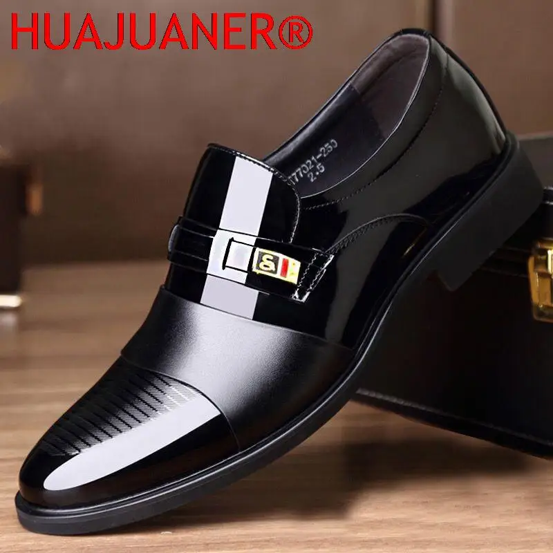Men Leather Casual Shoes Autumn Business Formal Leather Casual Cover Foot Heightening
