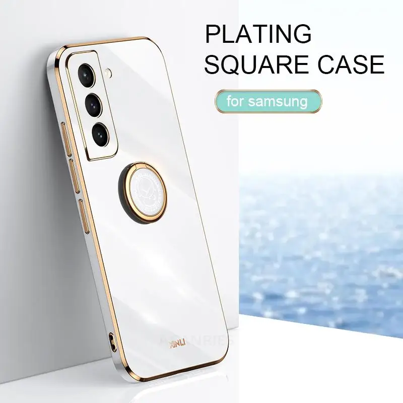 Elegant Plating Silicone Ring Holder Stand Phone Case