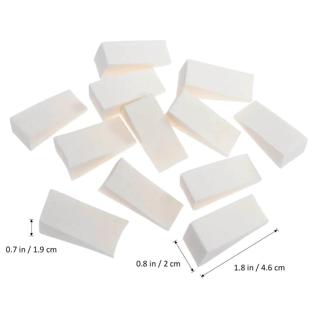 12Pcs 화이트 네일 스폰지 50x25mm 삼각형 모양 그라디언트 컬러 페이드 매니큐어 스폰지 전문 네일 아트 매니큐어용