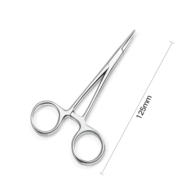 Stainless steel hemostatic straight head clip hair plucking surgical forceps