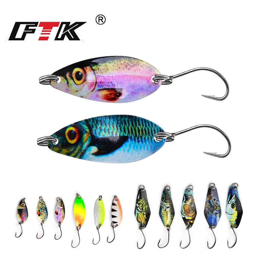 FTK Pesca Stream Bait Forelle Löffel Köder MIU 2,5g 3,5g 5,5g Spinner Kupfer Metall Angeln Löffel Köder für Forelle Barsch Hecht Lachs