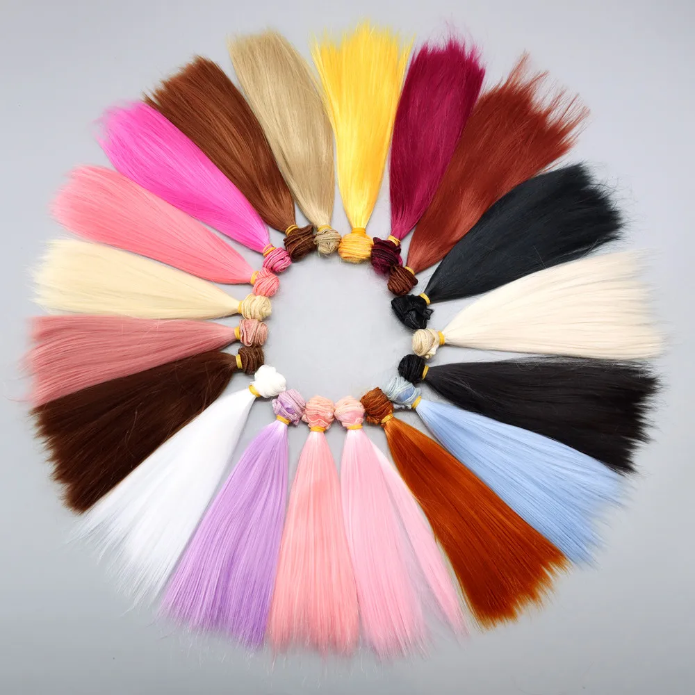 Hair Wefts 10*100CM/20*100CM Straight Various Colors Milk Shreds Doll Accessories For All Dolls DIY Wigs