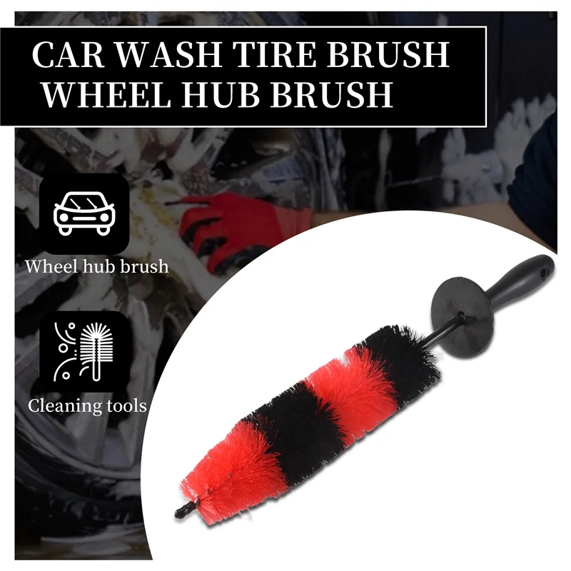 A96E-Car Wheel Wash Vehicle Car Motorcycle Wheel Tire Rim Scrub Brush Cleaner Washing Tool