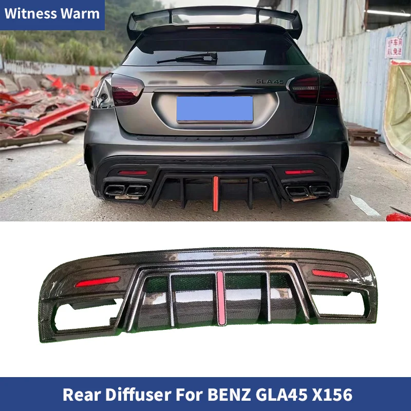 

For Benz GLA Class X156 GLA45 AMG 2015-2017 Carbon Fiber Rear Diffuser Bumper lip spoiler Splitters Auto Tuning