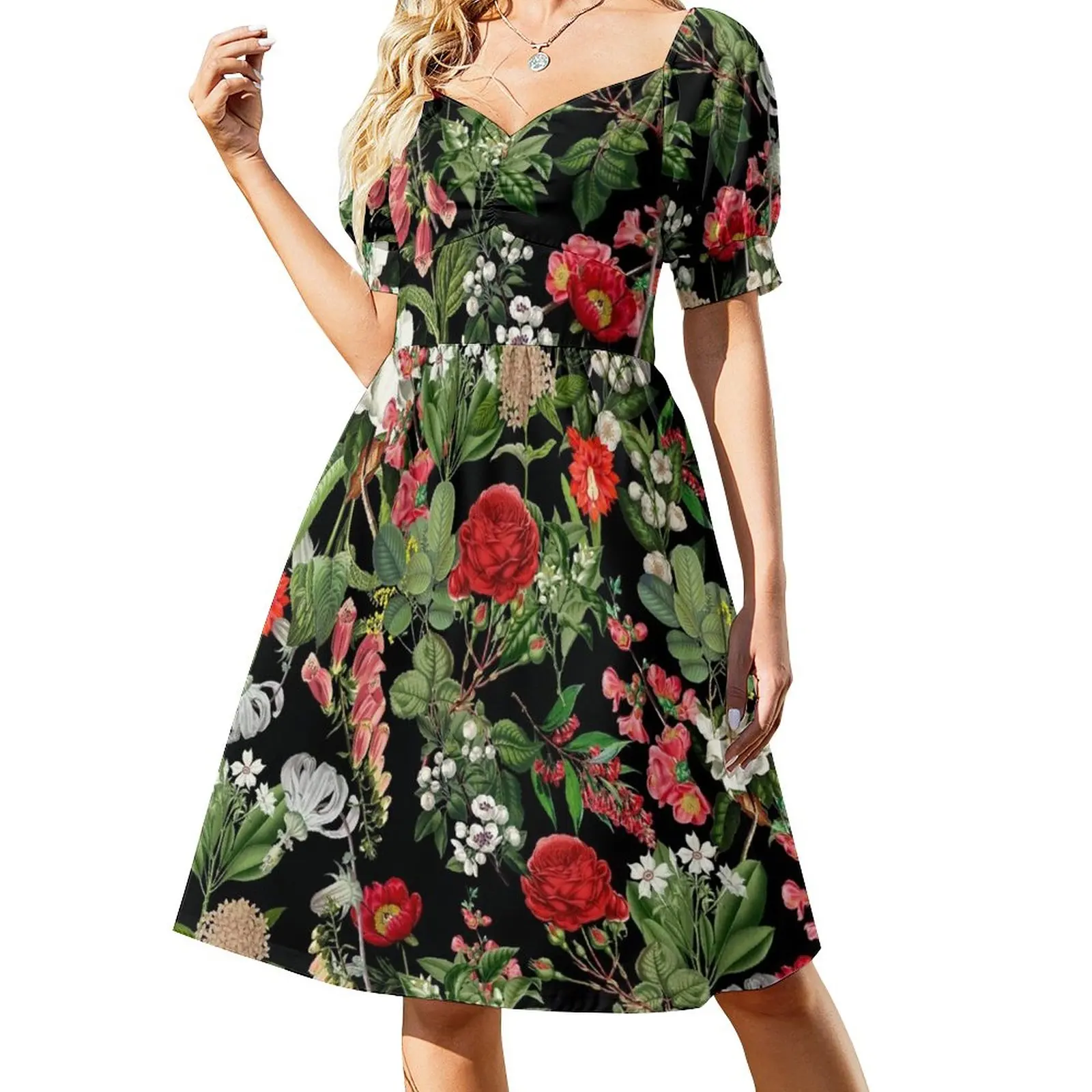 

Botanical Garden Sleeveless Dress evening dresses ladies summer dress korean women Cocktail of dresses