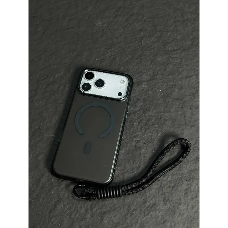 Translucent Magnetic Wrist Strap Phone Case - Matte, Anti-Drop & Shockproof Cover
