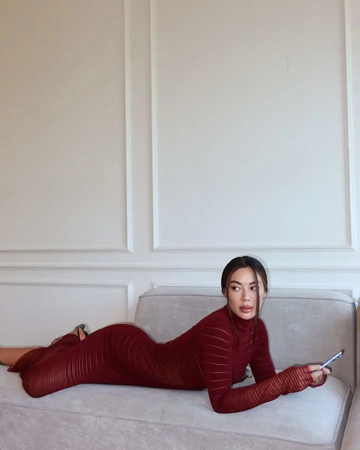 Elegant Long Sleeved Sweater Knit Dress Women Stretch Tight Striped Bodycon Party Evening Dress Fashiona Street Vestido