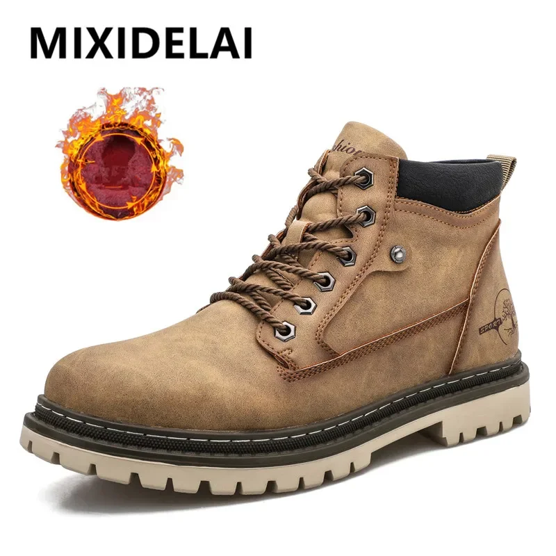 

Brand Men Super Warm Snow Boots Winter Men's Ankle Boots Waterproof Short Boots Outdoor Sneakers Autumn Men's Motorcycle Boots