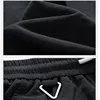 Summer Men's Clothing Bandage Solid Color Elastic High Waist Pockets Casual Loose Straight Knee Pants Preppy Style Shorts 5