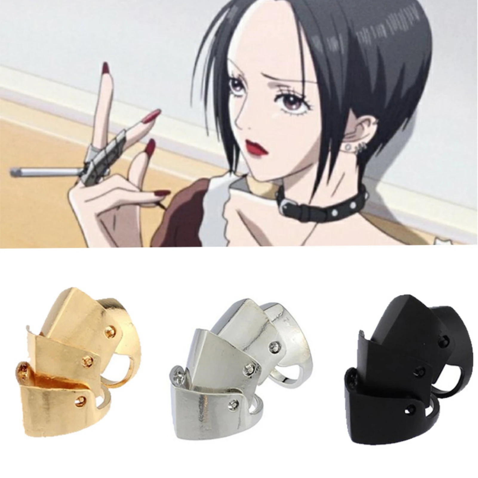 

Nana Anime Ring Celestia Ludenberg Cosplay Jewerly Metal Finger Armor Bone Ring Gothic Ring Halloween Cosplay