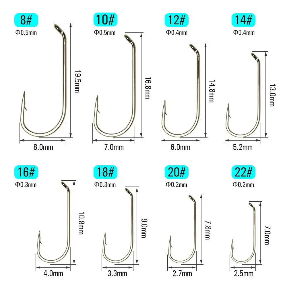 10PCS Competition Barbless Fly Fishing Hook Nymph Dry Wet Flies