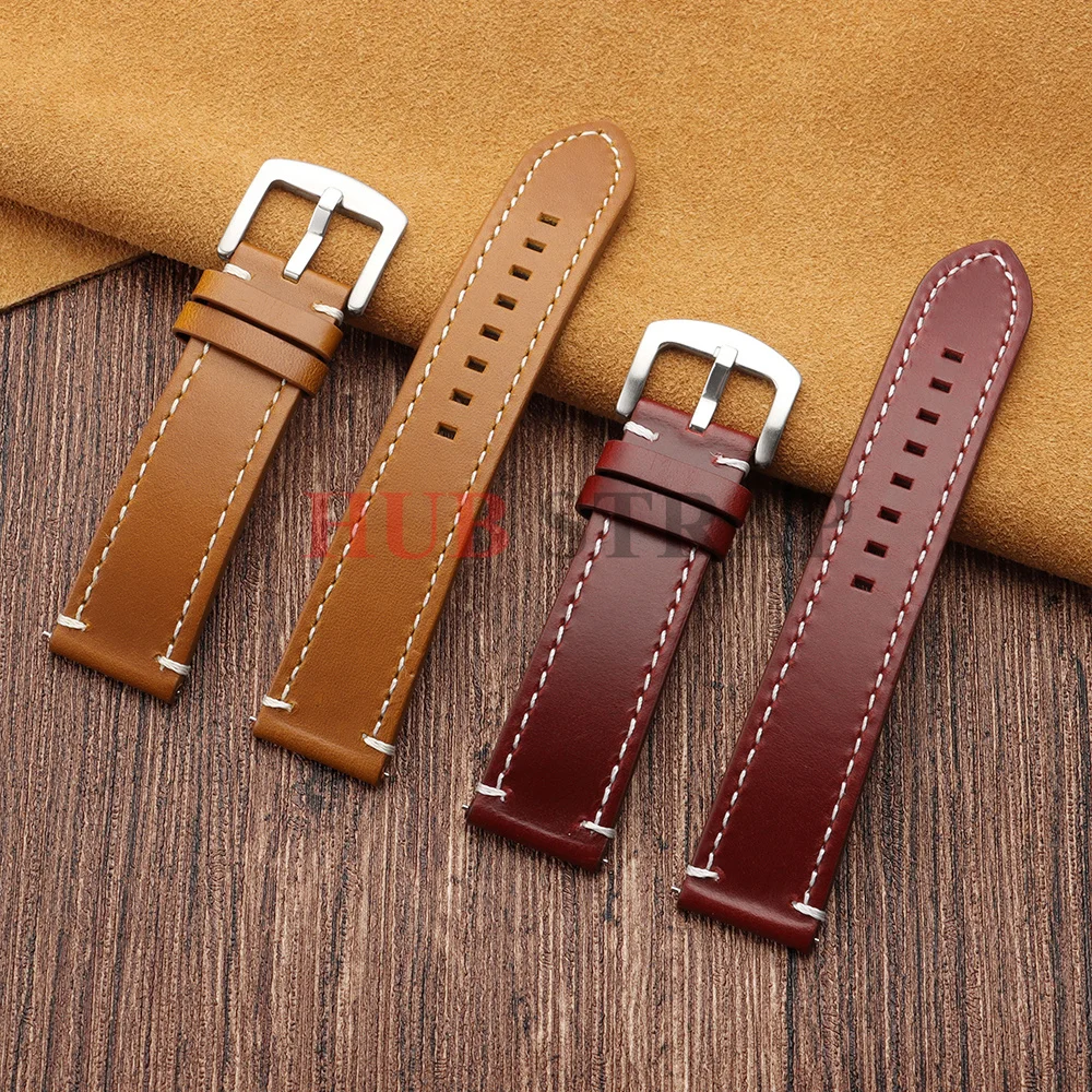 Vintage Stitching Genuine Leather Watchband - Universal Sport Strap with Accessories