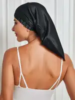 100% Silk Sleeping Cap Night Silk Sleep Cover for Women with Elastic Ribbon for Hair Care Long Hair 19 Momme 2