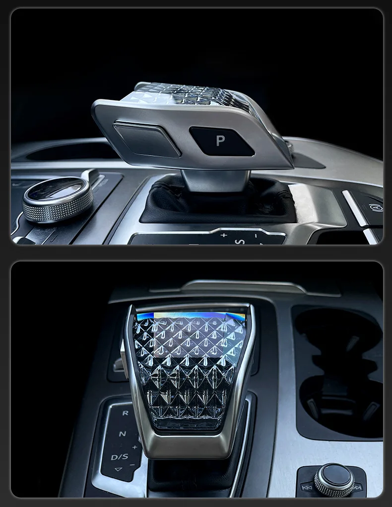 Car Crystal Shift Knob For Audi A4 B9 A5 A6 C8 Q5 SQ5 Q7 S6 Q8 Angel's Wing Gear