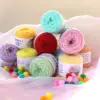 50g 2.5mm Chenille Yarn Ultra Fine Chenille Candy Yarn Woven Doll Glossy Velvet Edelweiss Crochet Knitting Sweater Wool Yarns 4