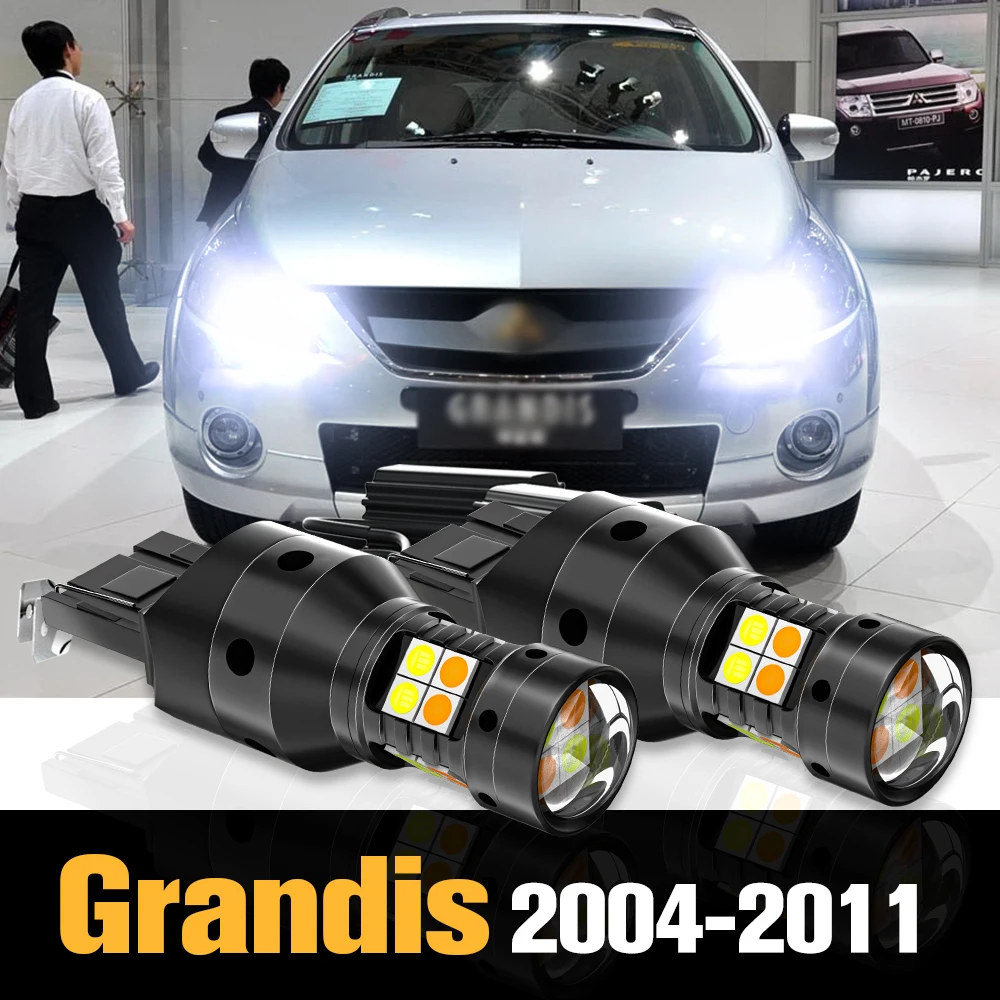 

2pcs Canbus LED Dual Mode Turn Signal+Daytime Running Light DRL Accessories For Mitsubishi Grandis 2004-2011 2005 2006 2007 2008