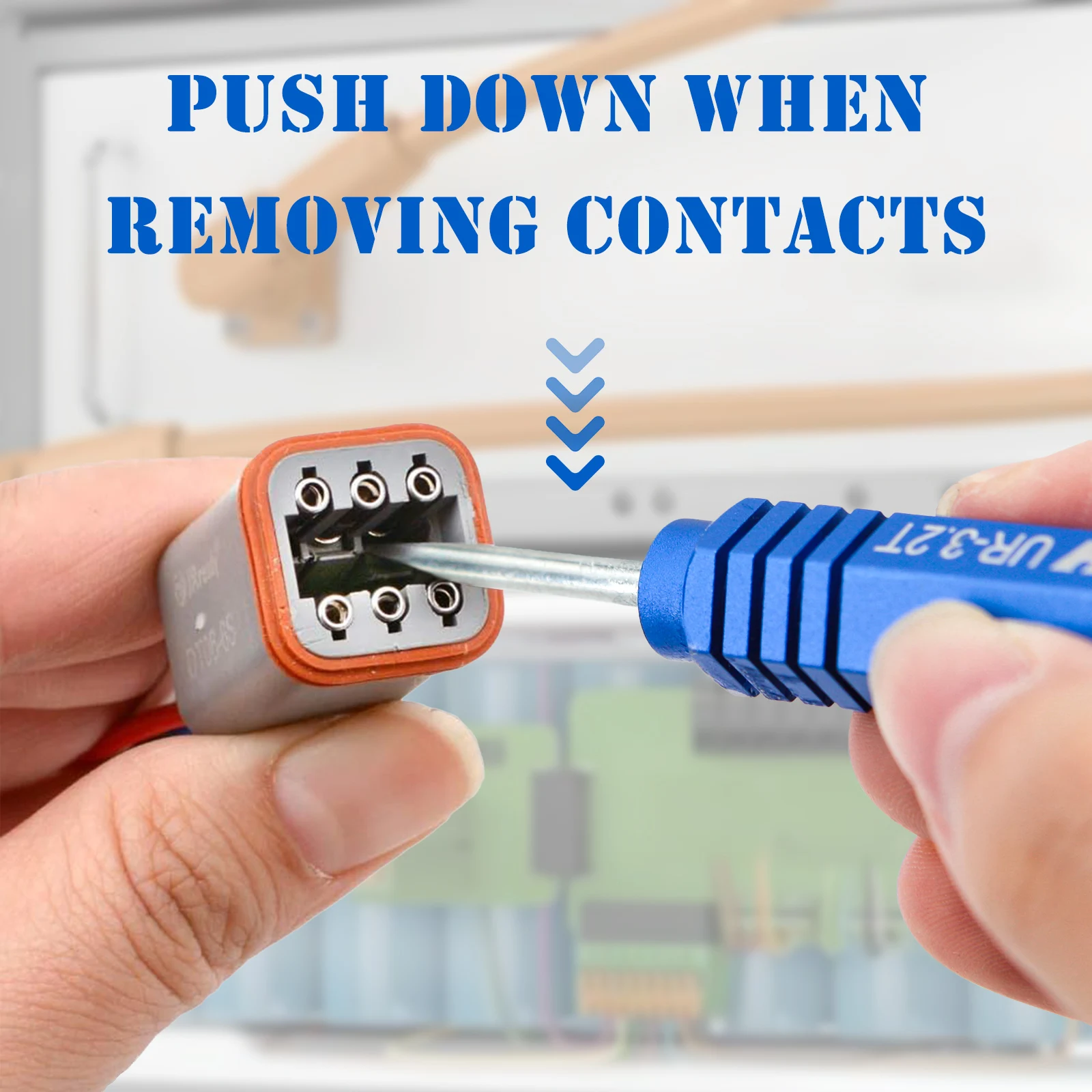 URMECCH UR-3.2T Terminal Pin Removal Tool Pin Socket Contact Wedgelock Remover for Deutsch DT DTM DTV DRB DRCP Strike Connectors car terminal tools