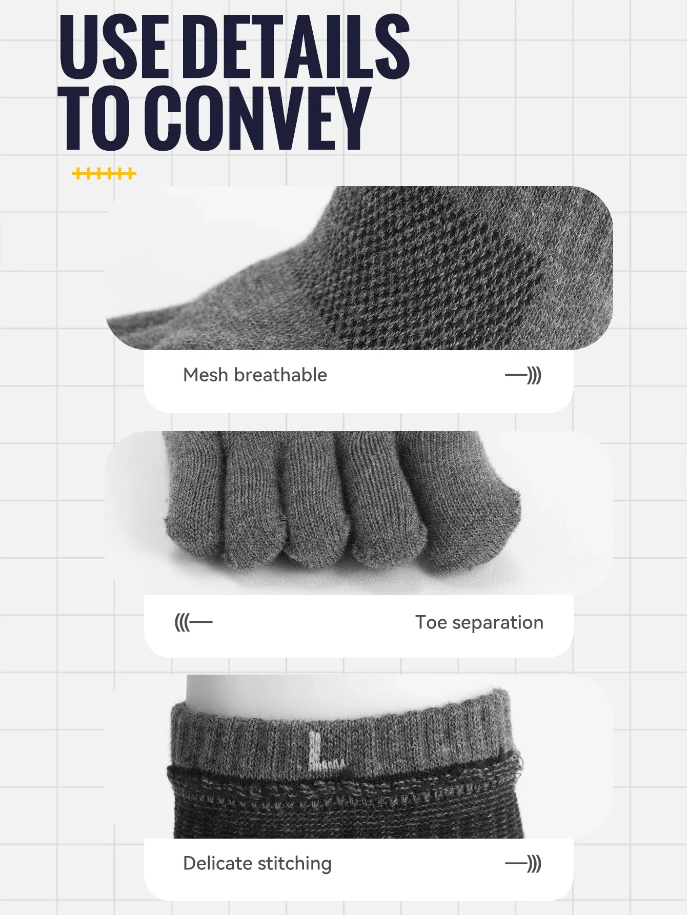1 Paar Herren-Zehensocken, Fußgewölbeunterstützung, Baumwolle, sportlich, Laufen, Fünf-Finger-Socken, schweißabsorbierend, Sport, feuchtigkeitsableitend, 5 Fingersocken – Detail 9