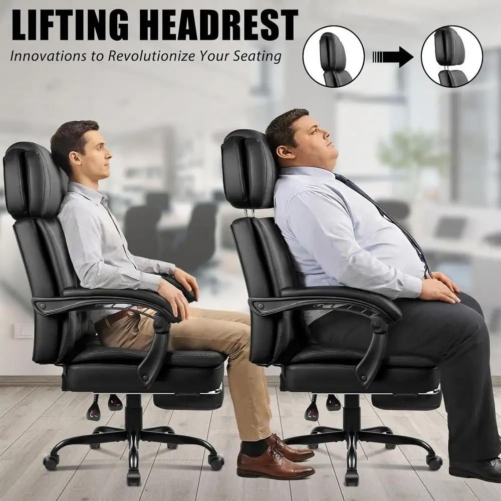 Leather Office Chair with Footrest 5