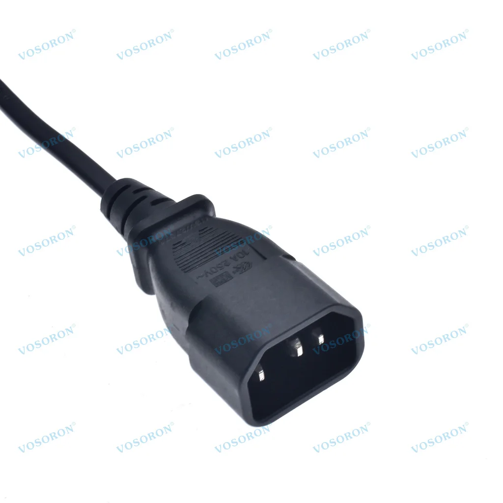 Universal Power Adapter Cable - IEC 320 C14 Male to Figure 8 C7 Female, 0.3m-3m, 2.5A Capacity